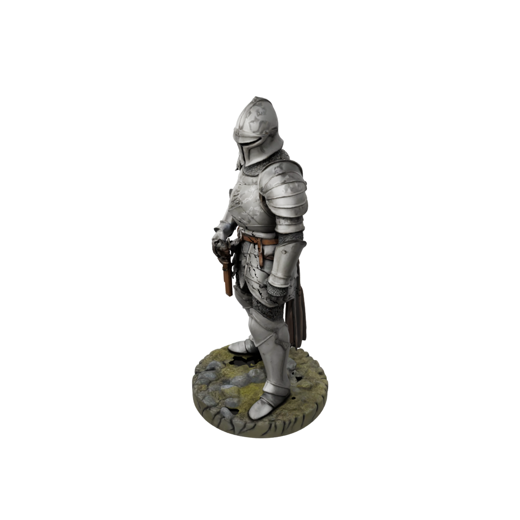 Camo Knight In Full Plate Armor — tabletop minis 3D print model, STL