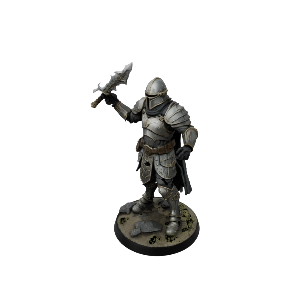 Camo Armored Paladin With War Maul — tabletop minis 3D print model, STL