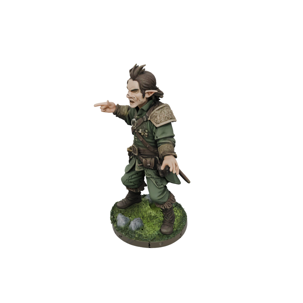 Camo Halfling Bard — tabletop minis 3D print model, STL