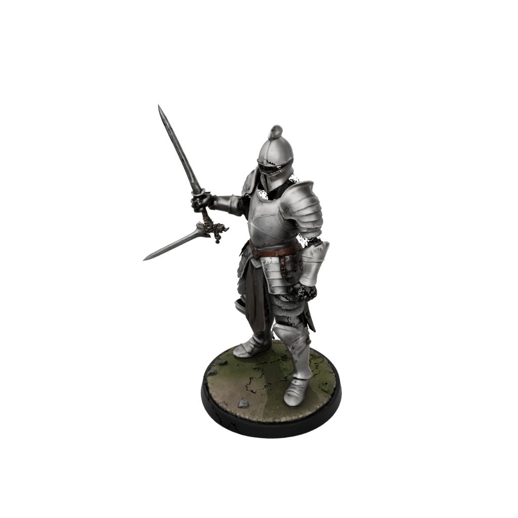 Camo Knight In Full Plate Armor — tabletop minis 3D print model, STL