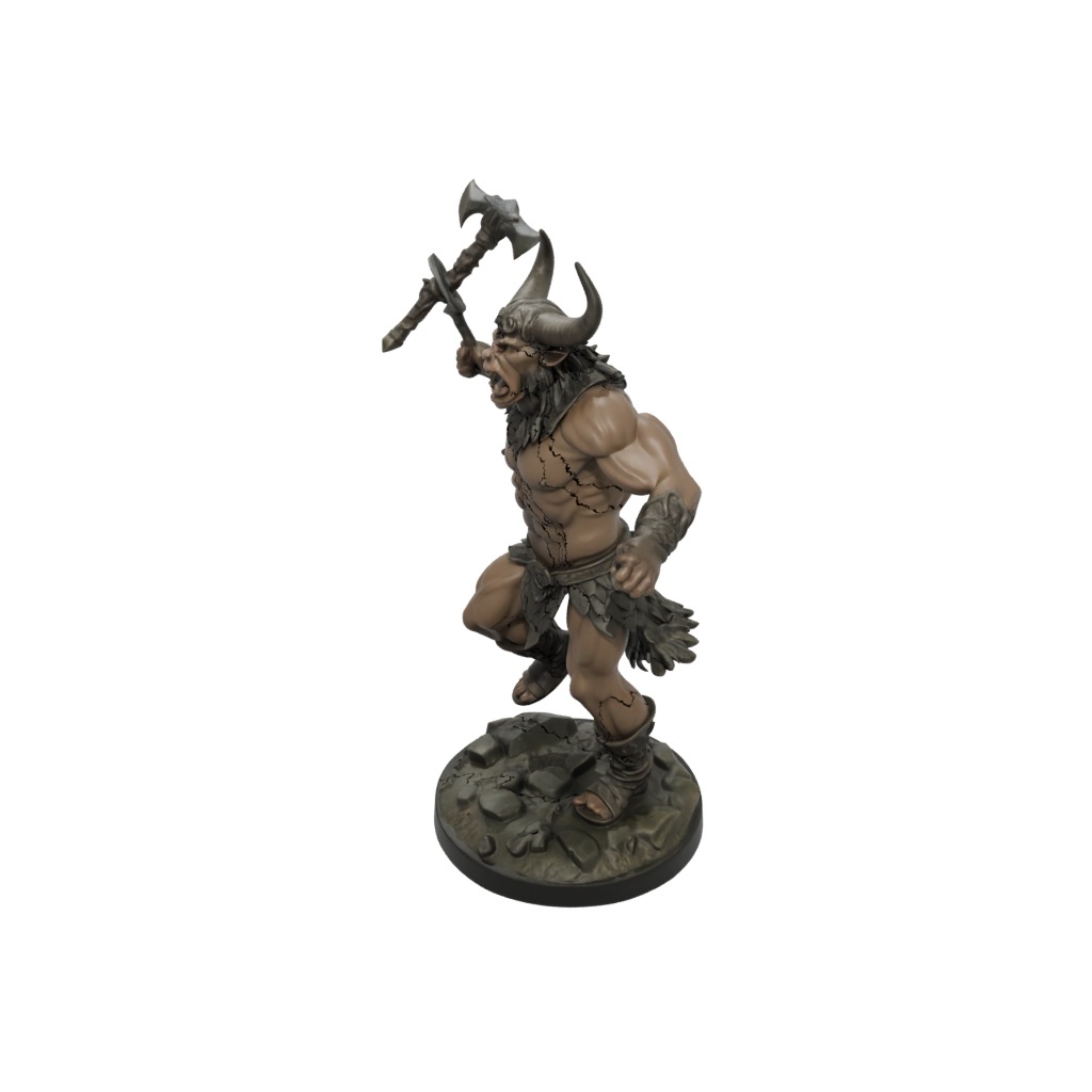 Camo Minotaur Gladiator — tabletop minis 3D print model, STL