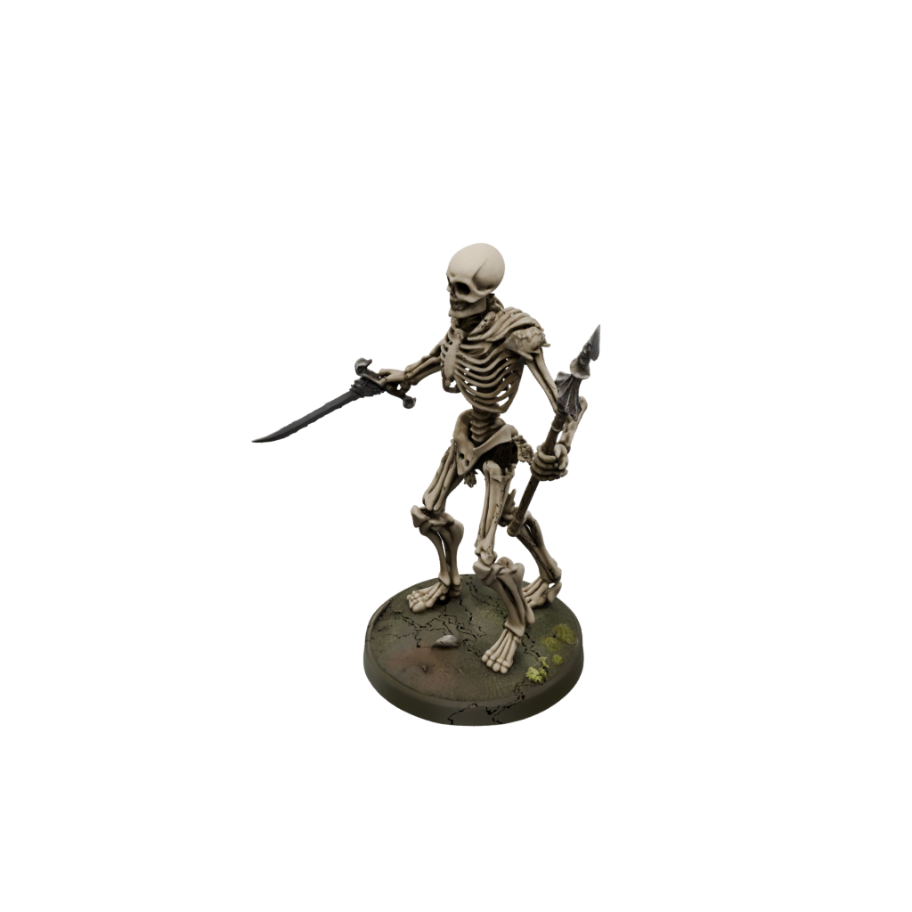 Camo Skeleton Warrior — tabletop minis 3D print model, STL