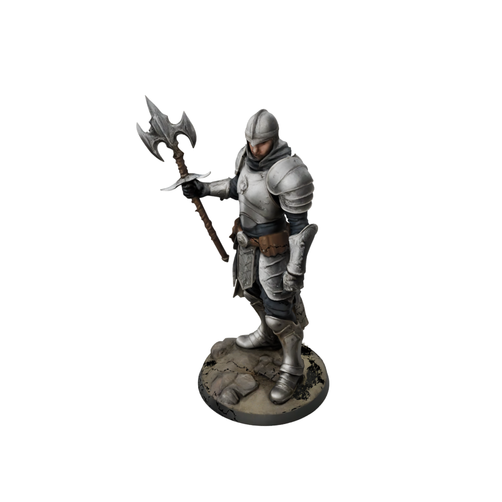 Camo Armored Paladin With War Maul — tabletop minis 3D print model, STL