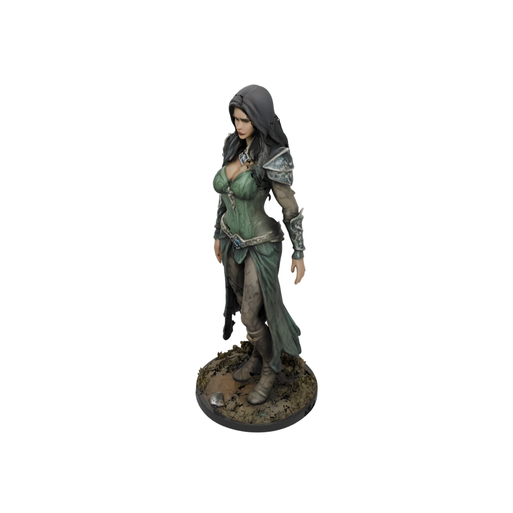 Camo Dark Sorceress — tabletop minis 3D print model, STL