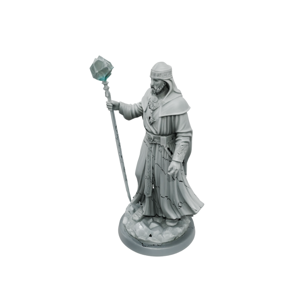 Crystal Cleric Priest With Mace — tabletop minis 3D print model, STL