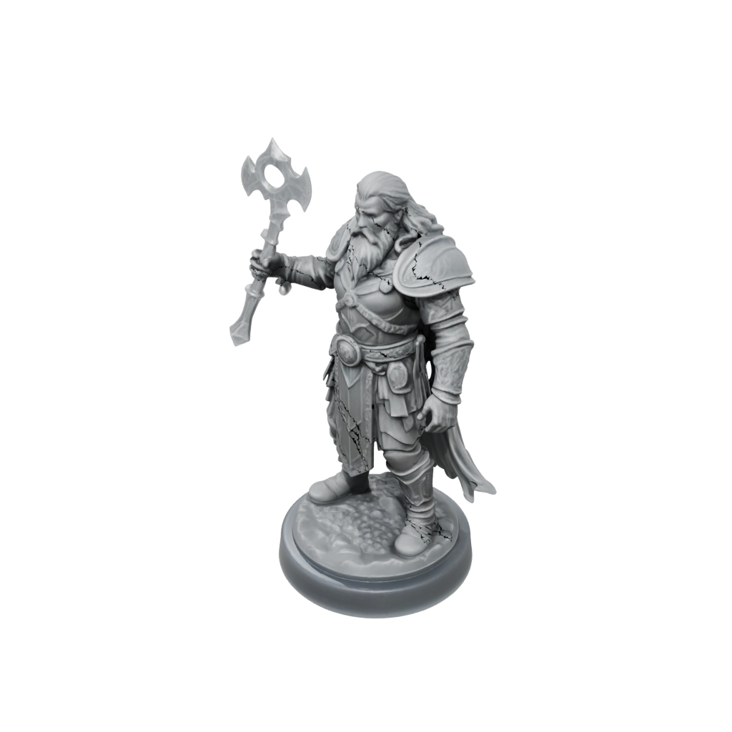 Crystal Dwarven Cleric — tabletop minis 3D print model, STL