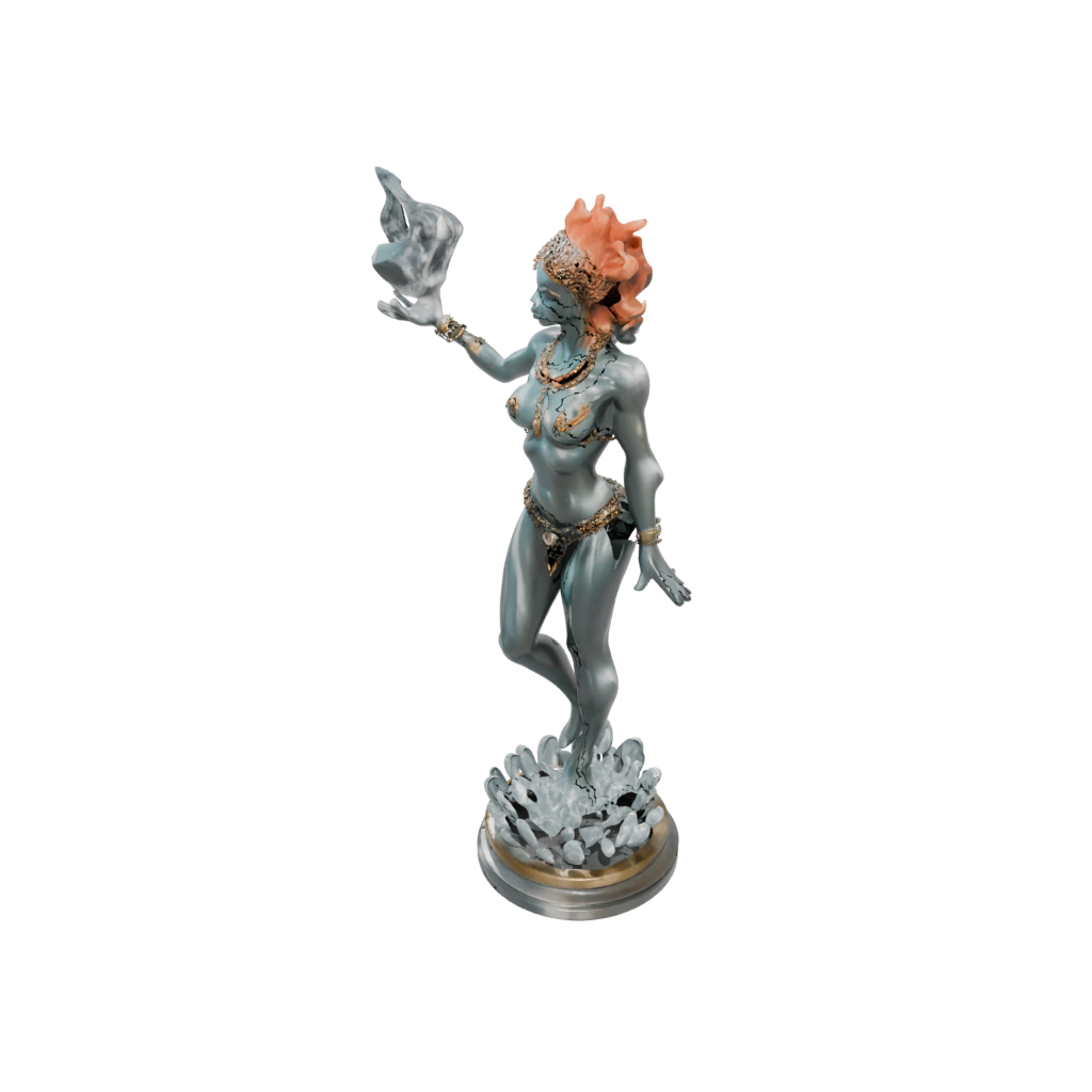 Crystal Fire Genie Efreet — tabletop minis 3D print model, STL