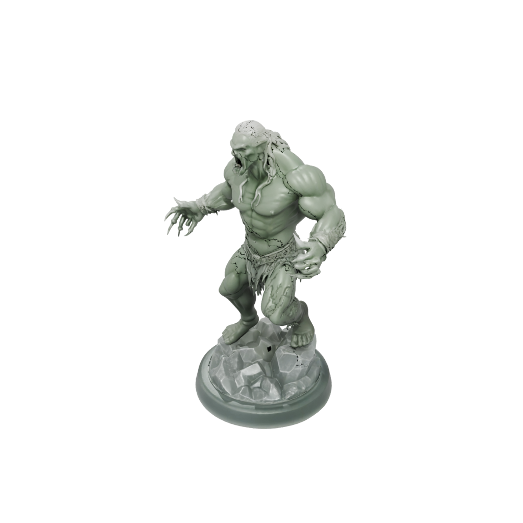 Crystal Half-Orc Berserker — tabletop minis 3D print model, STL