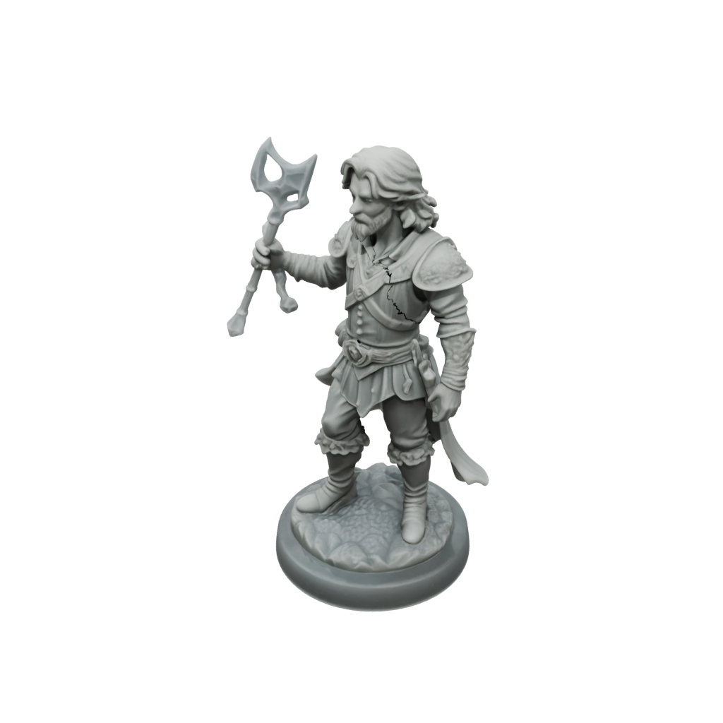 Crystal Halfling Bard — tabletop minis 3D print model, STL