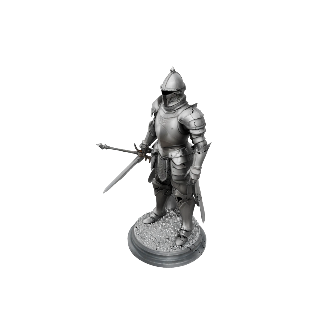 Crystal Knight In Full Plate Armor — tabletop minis 3D print model, STL
