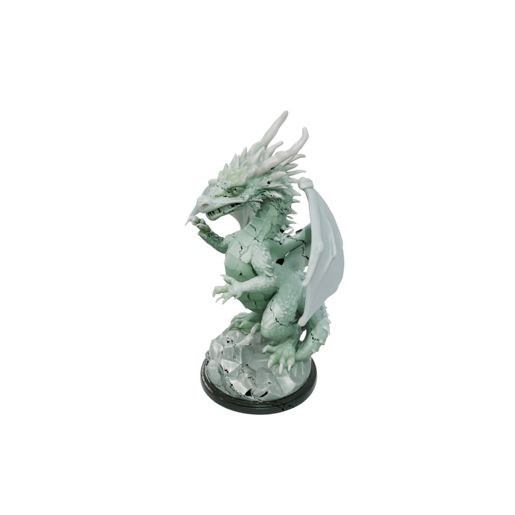 Crystal Young Dragon Wyrmling — tabletop minis 3D print model, STL