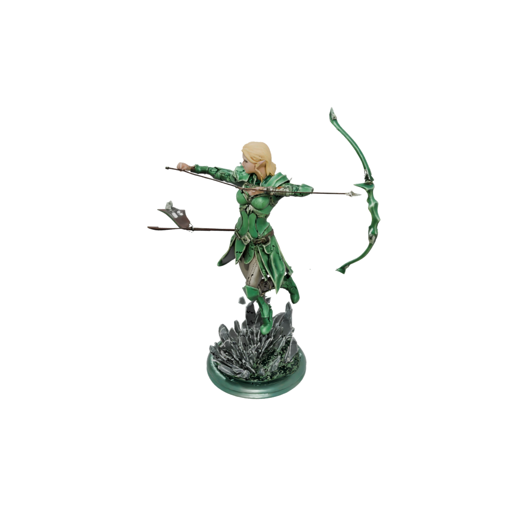 Crystal Elven Ranger Archer — tabletop minis 3D print model, STL