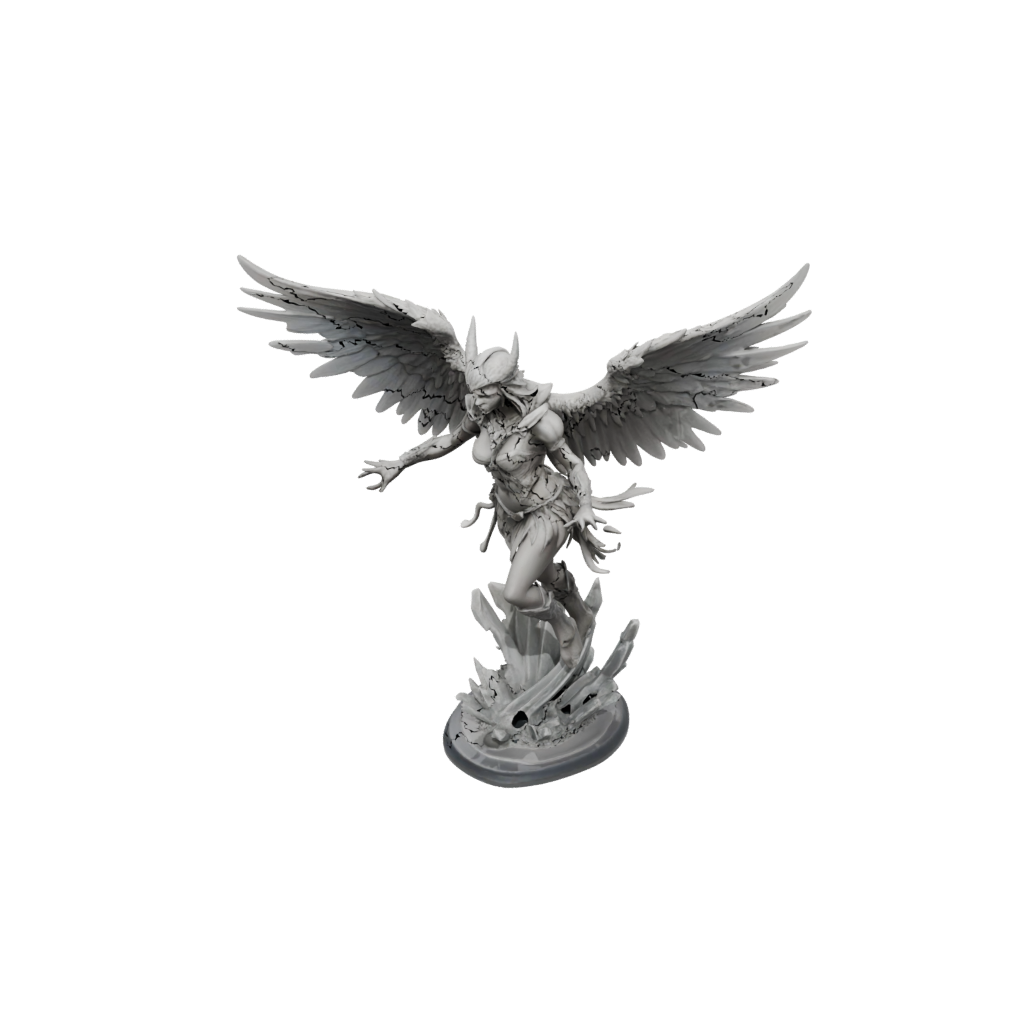 Crystal Harpy Raider — tabletop minis 3D print model, STL