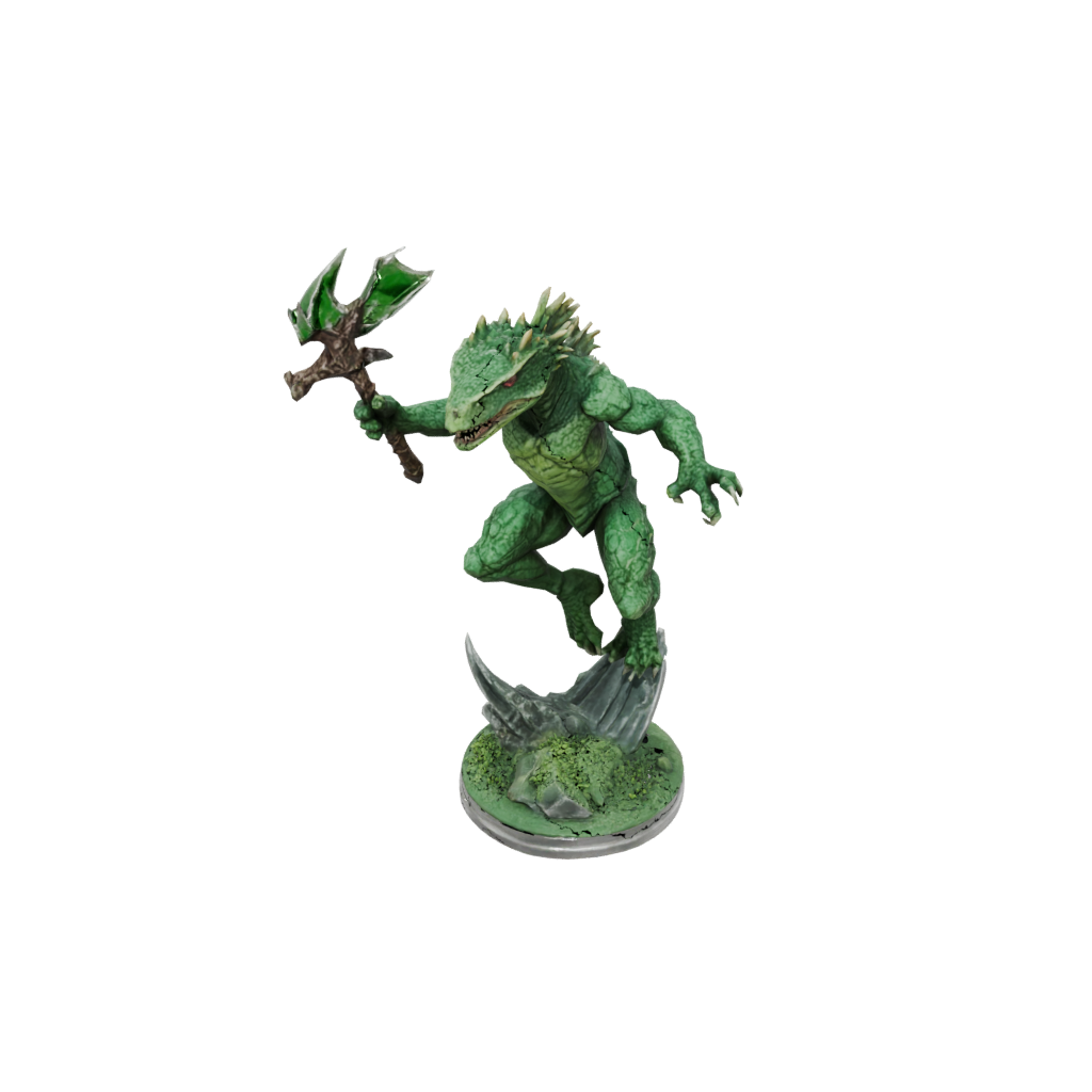 Crystal Lizardfolk Hunter — tabletop minis 3D print model, STL