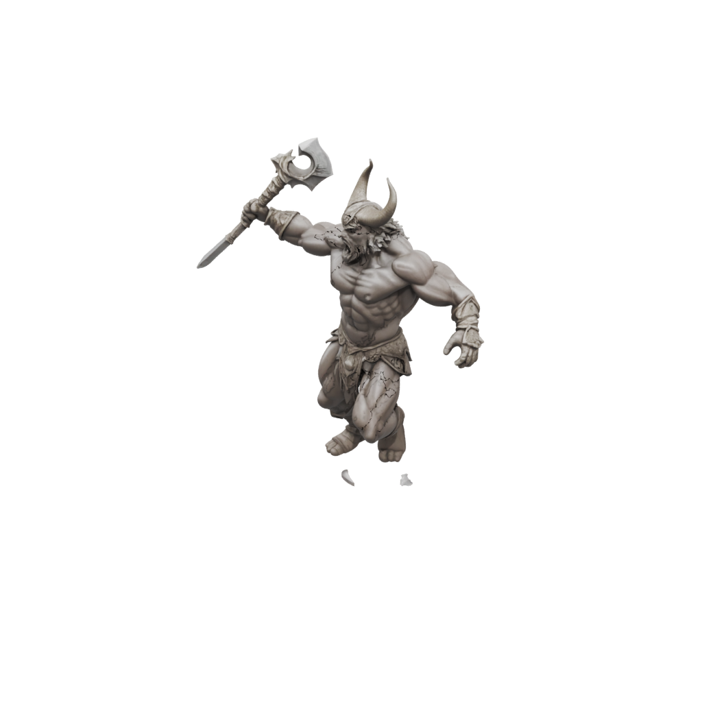 Crystal Minotaur Gladiator — tabletop minis 3D print model, STL