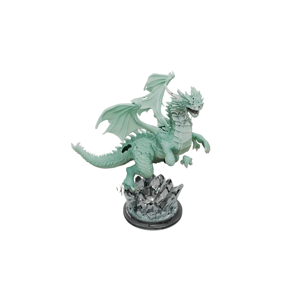 Crystal Young Dragon Wyrmling — tabletop minis 3D print model, STL