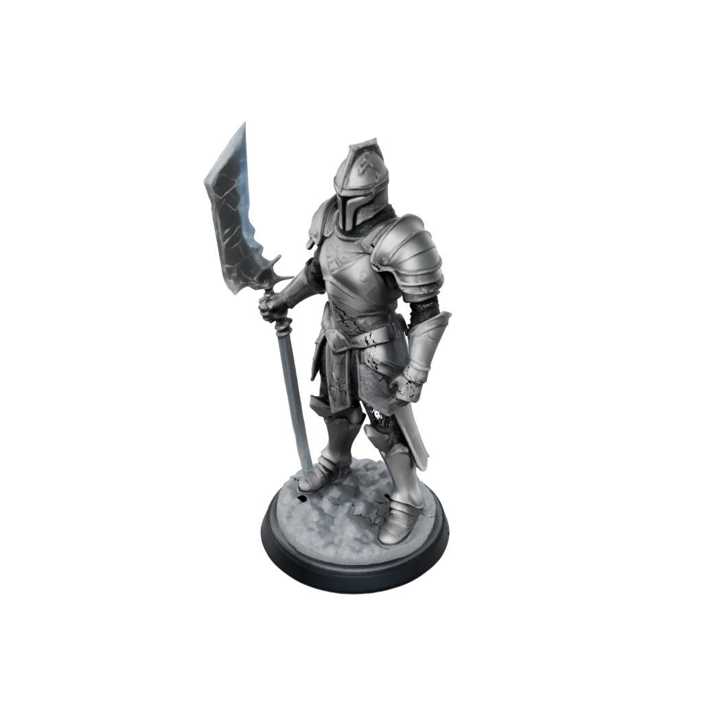 Crystal Armored Paladin With War Maul — tabletop minis 3D print model, STL