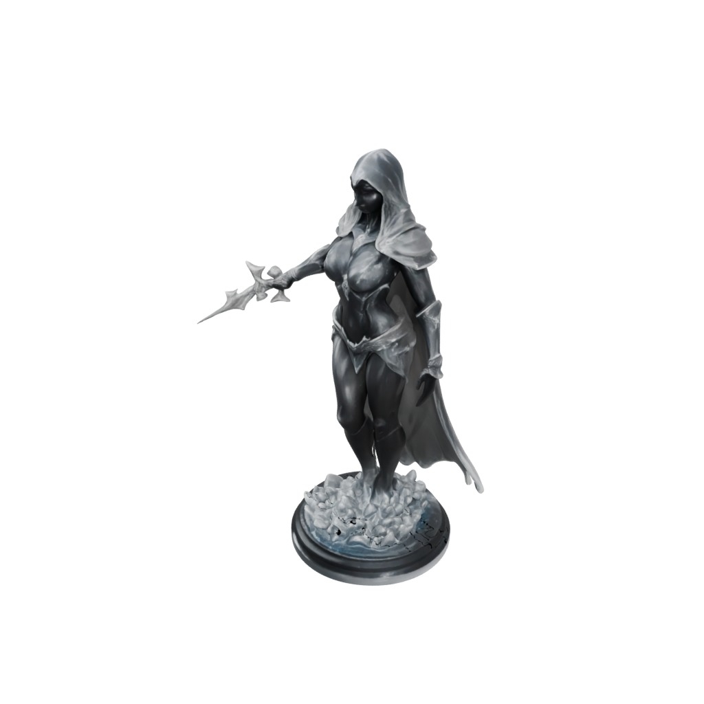 Crystal Dark Sorceress — tabletop minis 3D print model, STL