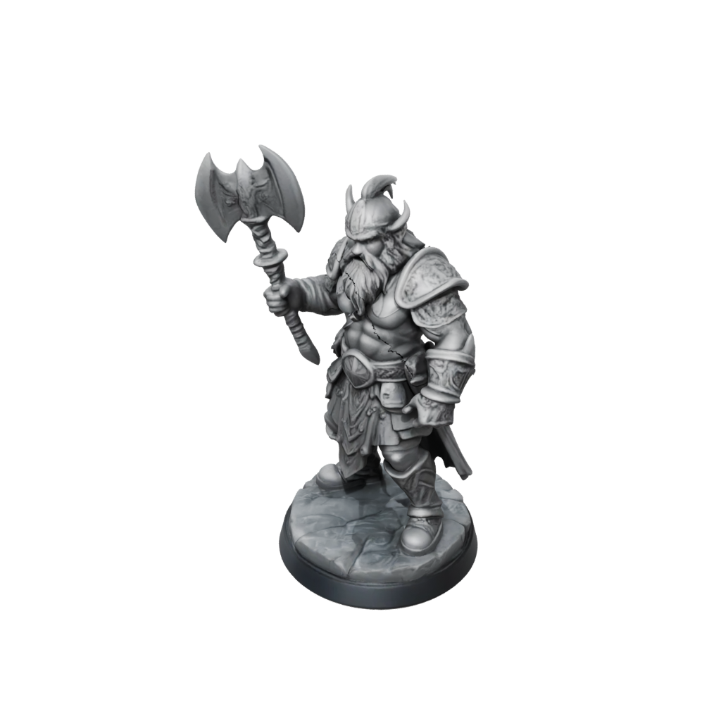 Crystal Dwarf Warrior With Battleaxe