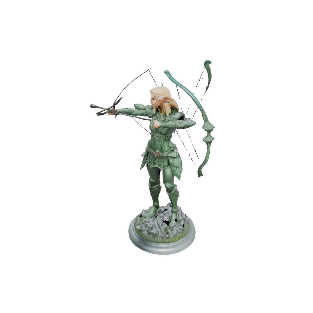 Crystal Elven Ranger Archer — tabletop minis 3D print model, STL