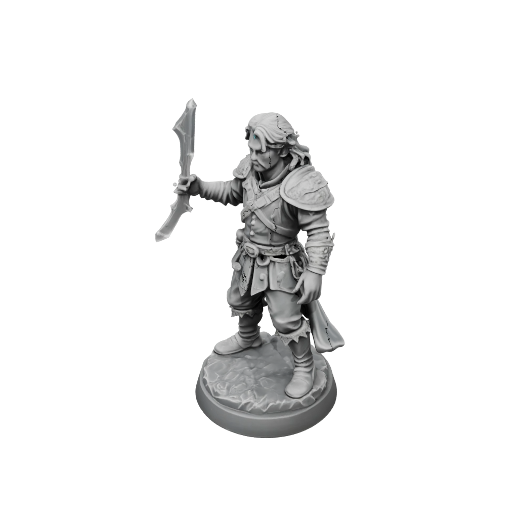 Crystal Halfling Bard — tabletop minis 3D print model, STL