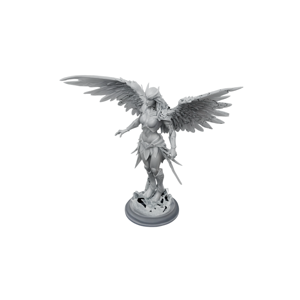 Crystal Harpy Raider — tabletop minis 3D print model, STL