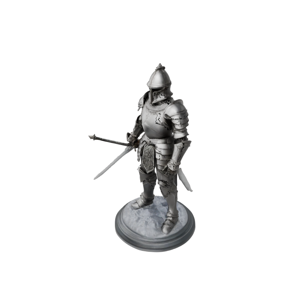 Crystal Knight In Full Plate Armor — tabletop minis 3D print model, STL