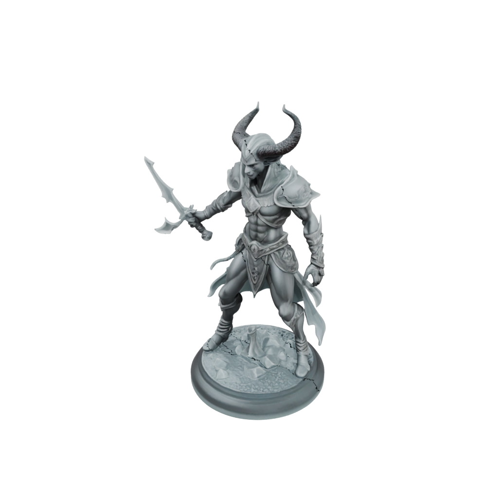 Crystal Tiefling Warlock — tabletop minis 3D print model, STL