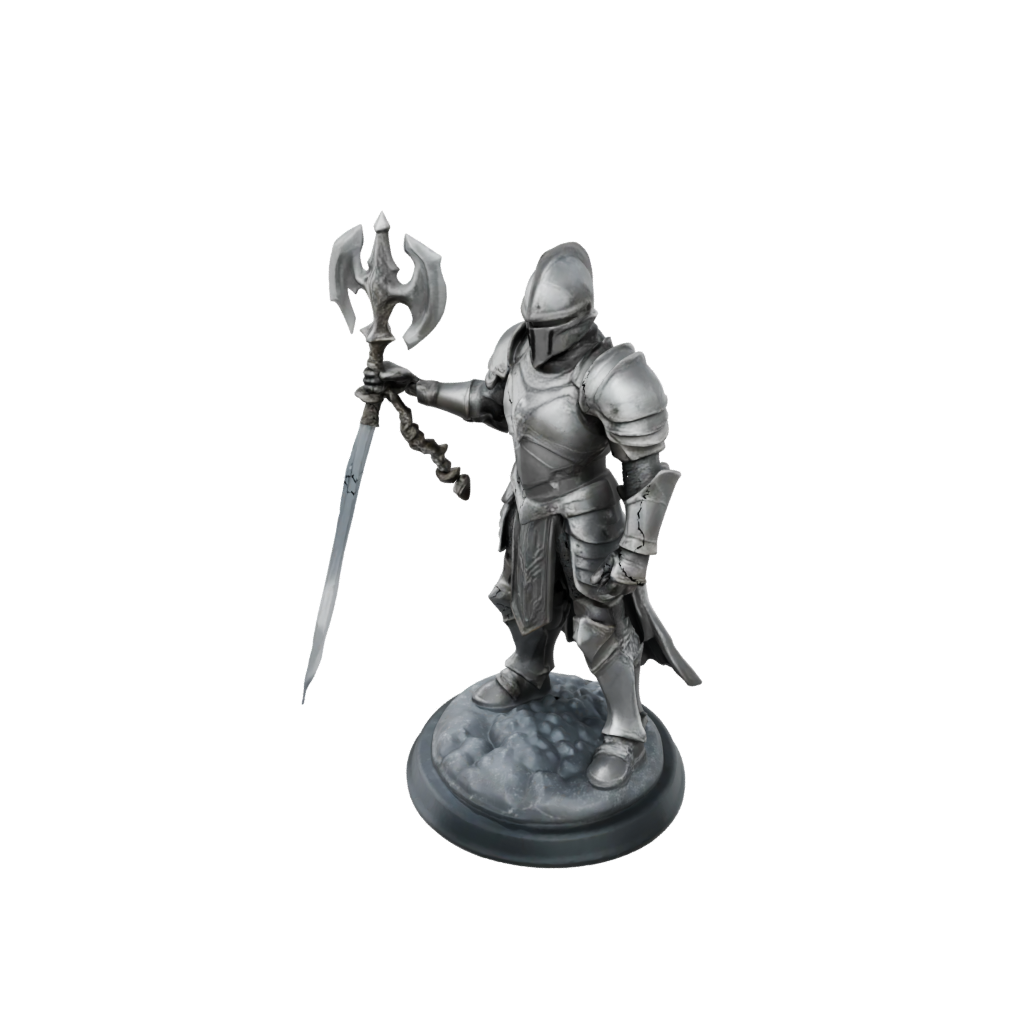 Crystal Armored Paladin With War Maul — tabletop minis 3D print model, STL