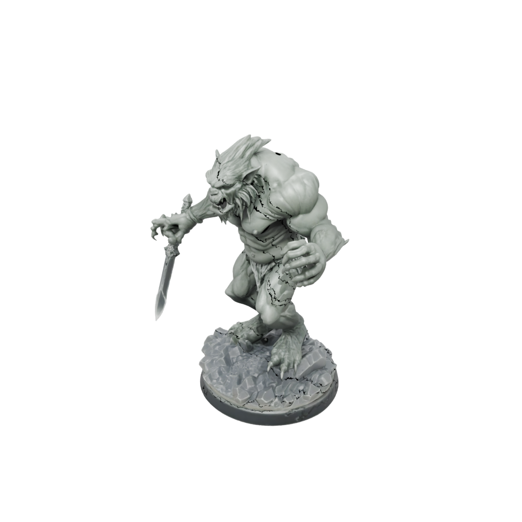Crystal Cave Troll — tabletop minis 3D print model, STL