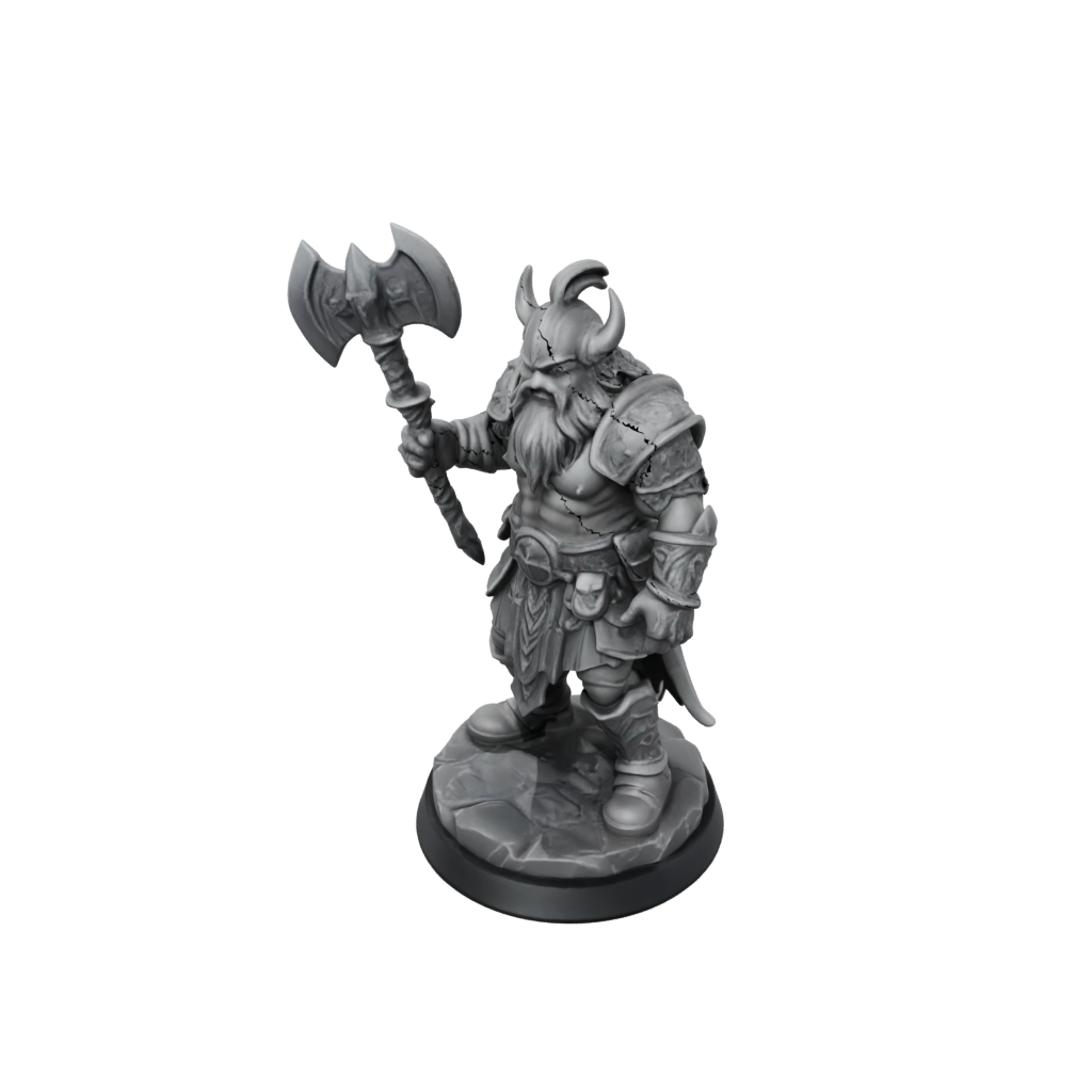 Crystal Dwarf Warrior With Battleaxe