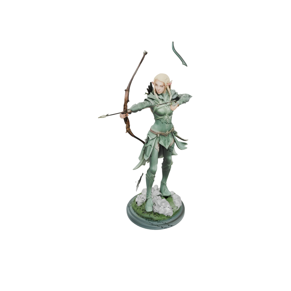 Crystal Elven Ranger Archer — tabletop minis 3D print model, STL