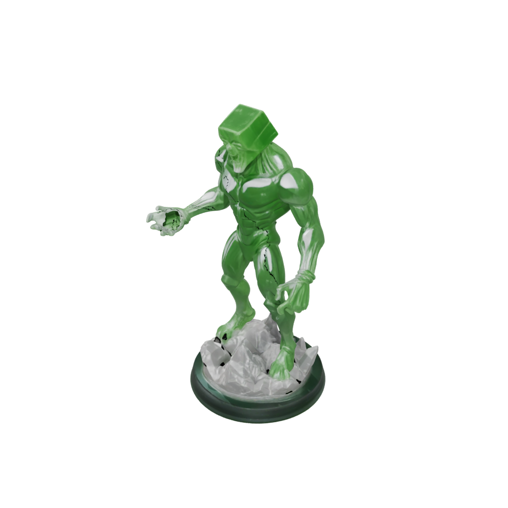 Crystal Gelatinous Cube Ooze — tabletop minis 3D print model, STL