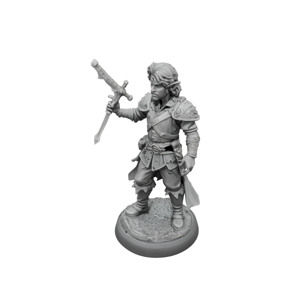 Crystal Halfling Bard — tabletop minis 3D print model, STL