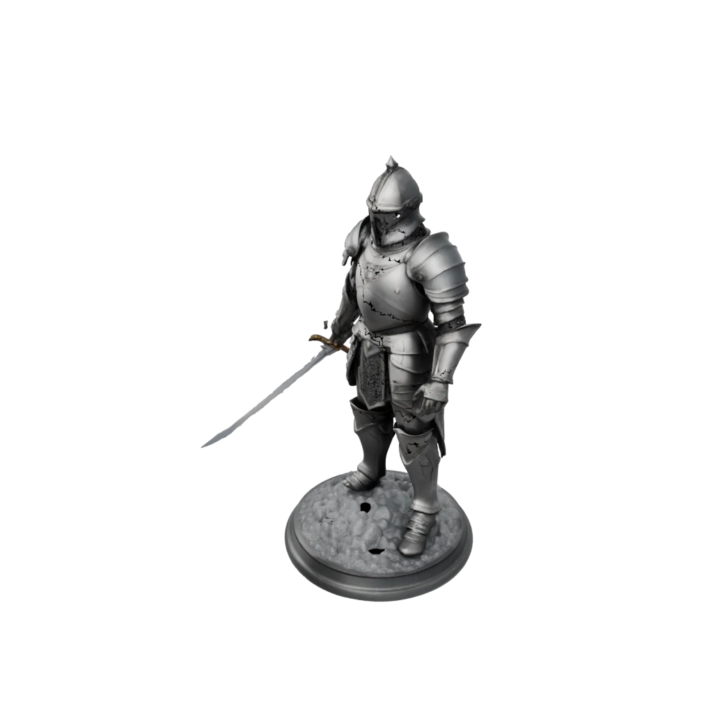 Crystal Knight In Full Plate Armor — tabletop minis 3D print model, STL