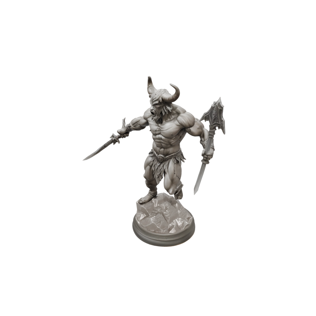 Crystal Minotaur Gladiator — tabletop minis 3D print model, STL