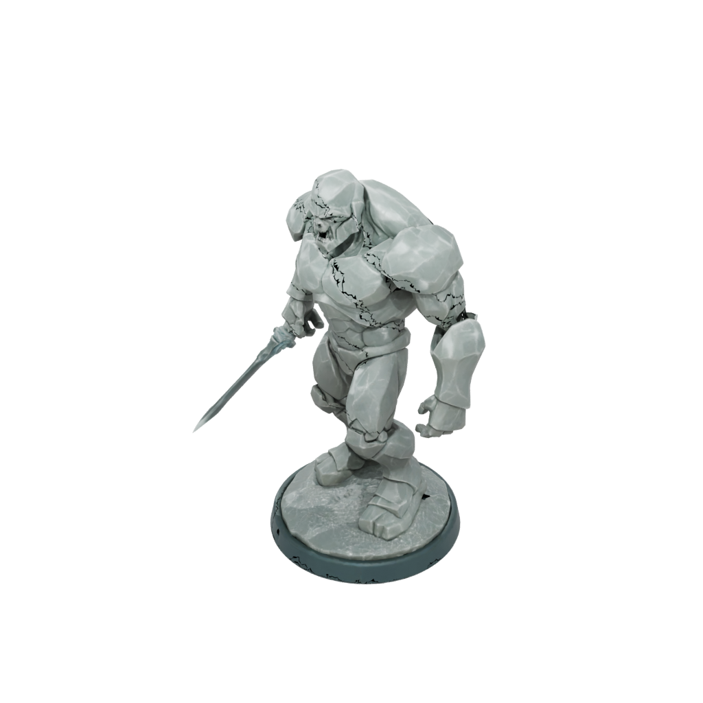 Crystal Stone Golem — tabletop minis 3D print model, STL