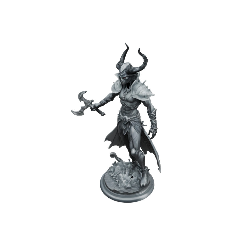 Crystal Tiefling Warlock — tabletop minis 3D print model, STL