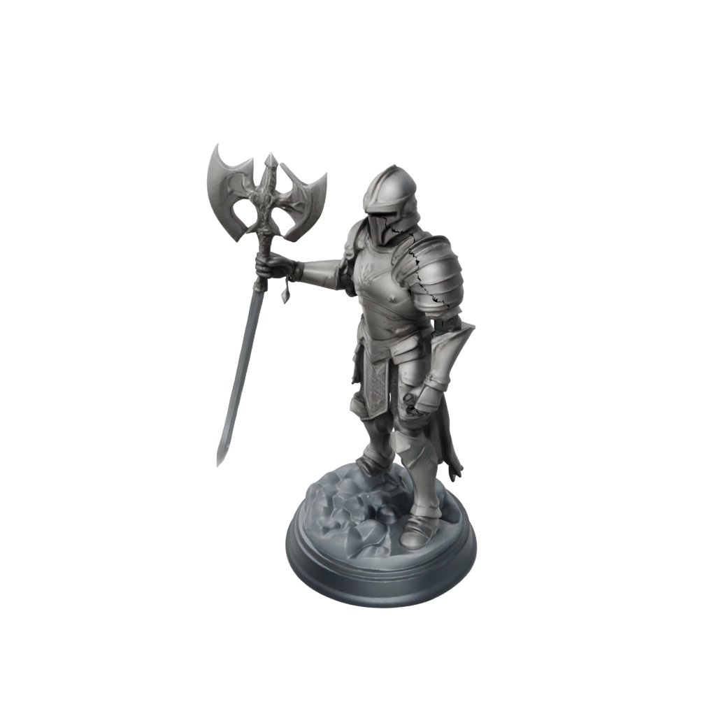 Crystal Armored Paladin With War Maul — tabletop minis 3D print model, STL
