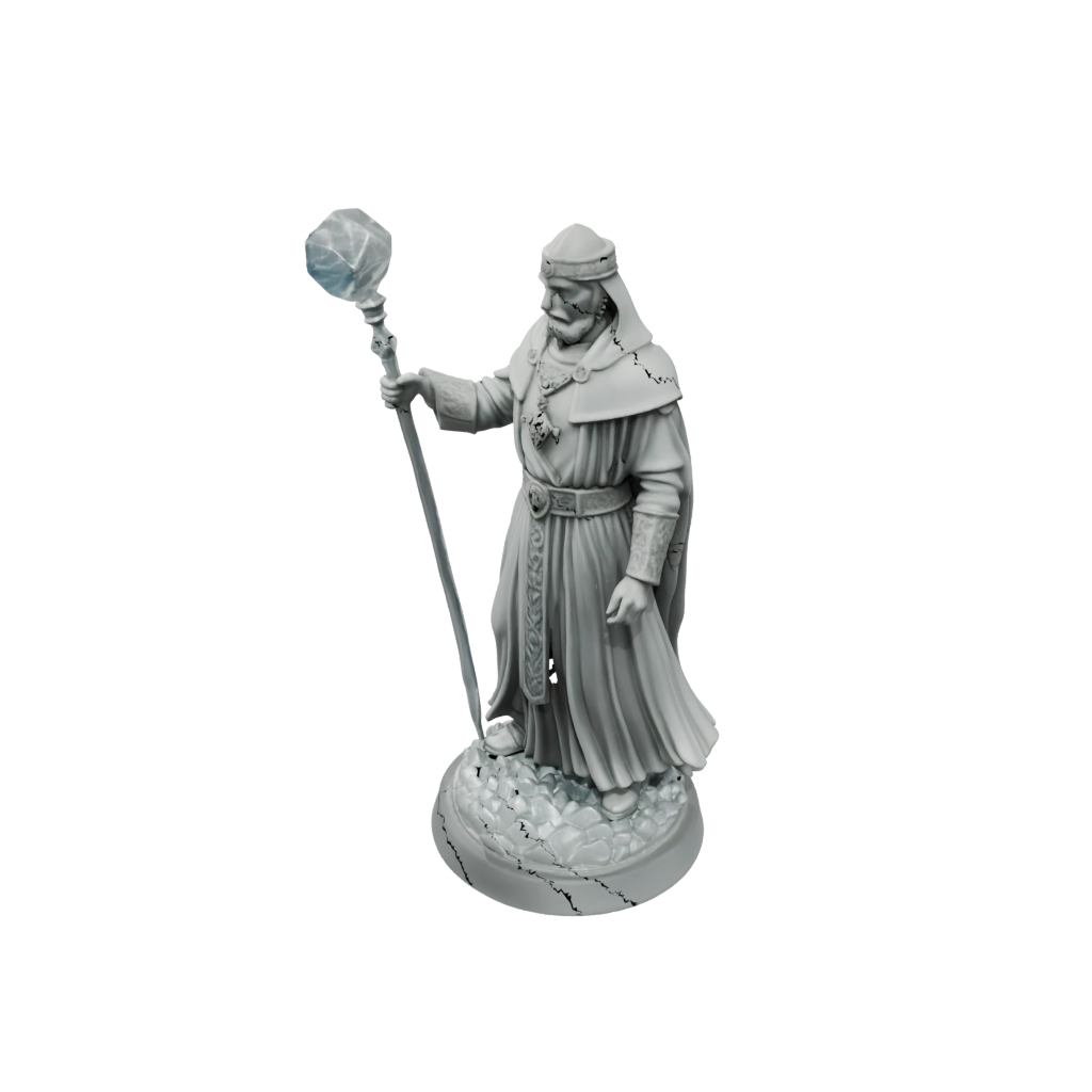 Crystal Cleric Priest With Mace — tabletop minis 3D print model, STL
