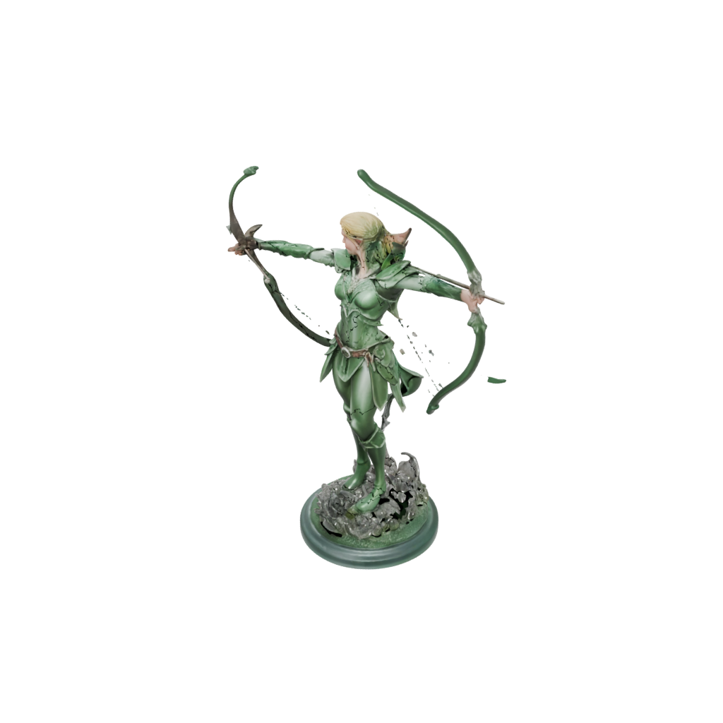 Crystal Elven Ranger Archer — tabletop minis 3D print model, STL