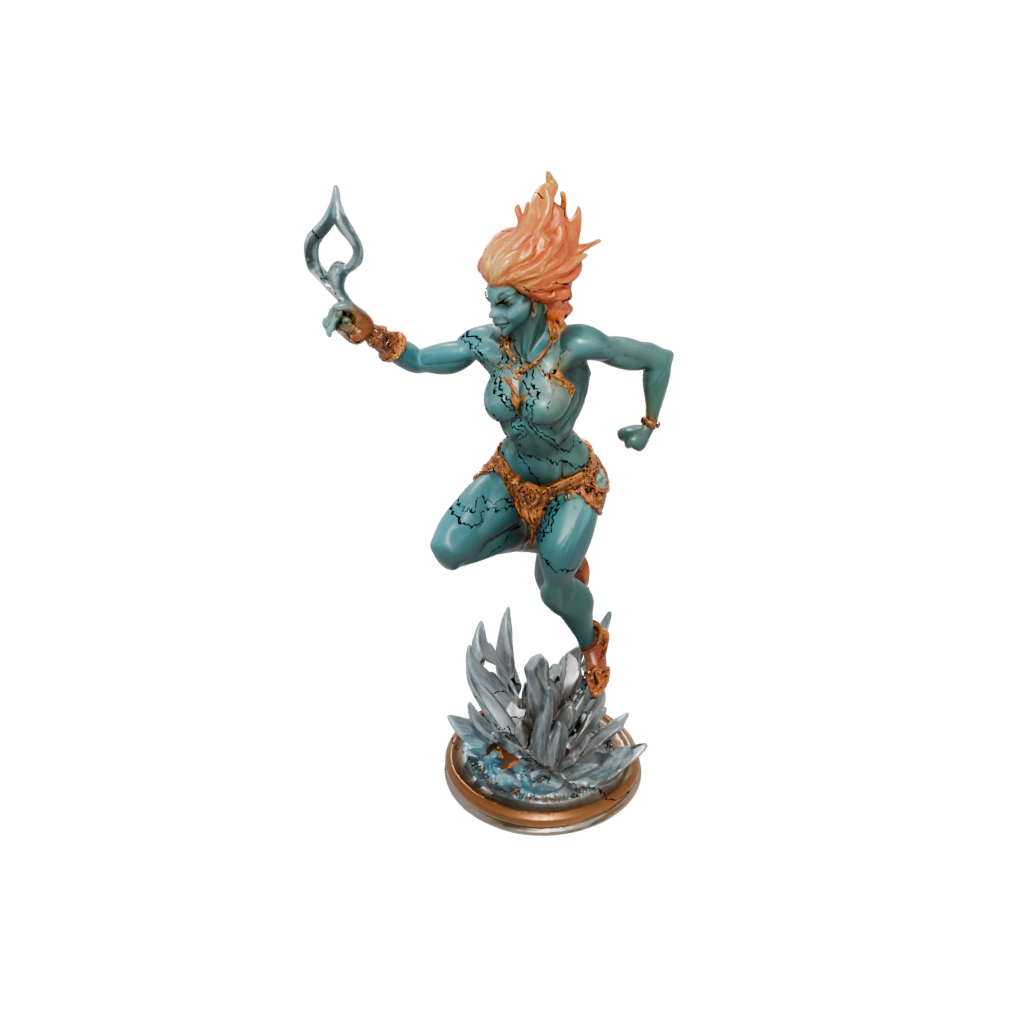 Crystal Fire Genie Efreet — tabletop minis 3D print model, STL