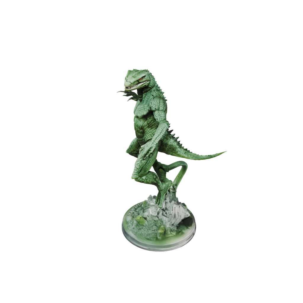 Crystal Lizardfolk Hunter — tabletop minis 3D print model, STL