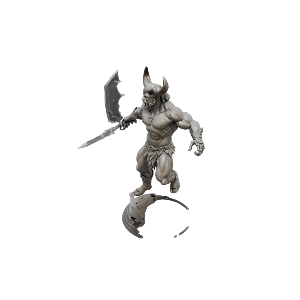 Crystal Minotaur Gladiator — tabletop minis 3D print model, STL
