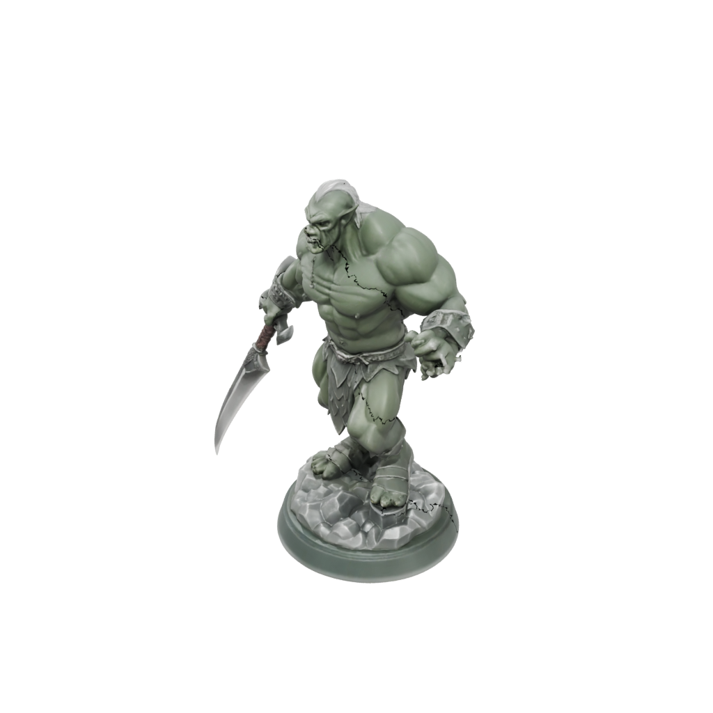Crystal Orc Brute With Cleaver — tabletop minis 3D print model, STL