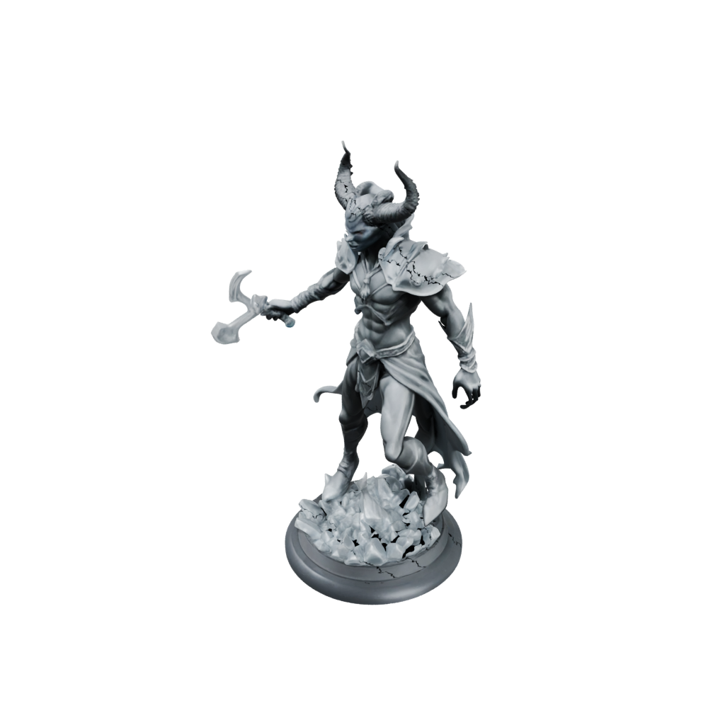 Crystal Tiefling Warlock — tabletop minis 3D print model, STL