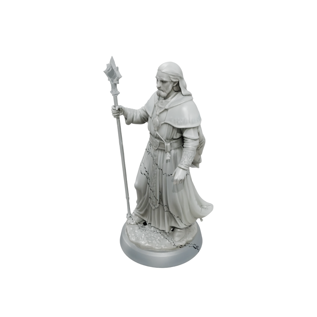 Crystal Cleric Priest With Mace — tabletop minis 3D print model, STL