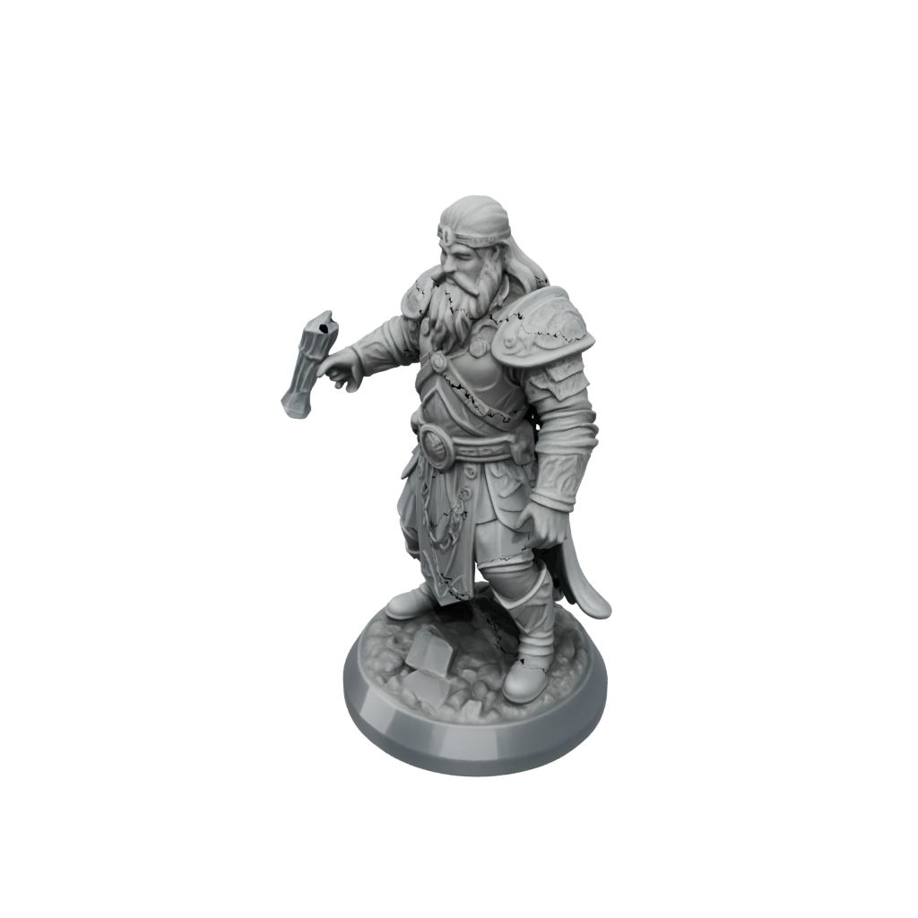 Crystal Dwarven Cleric — tabletop minis 3D print model, STL