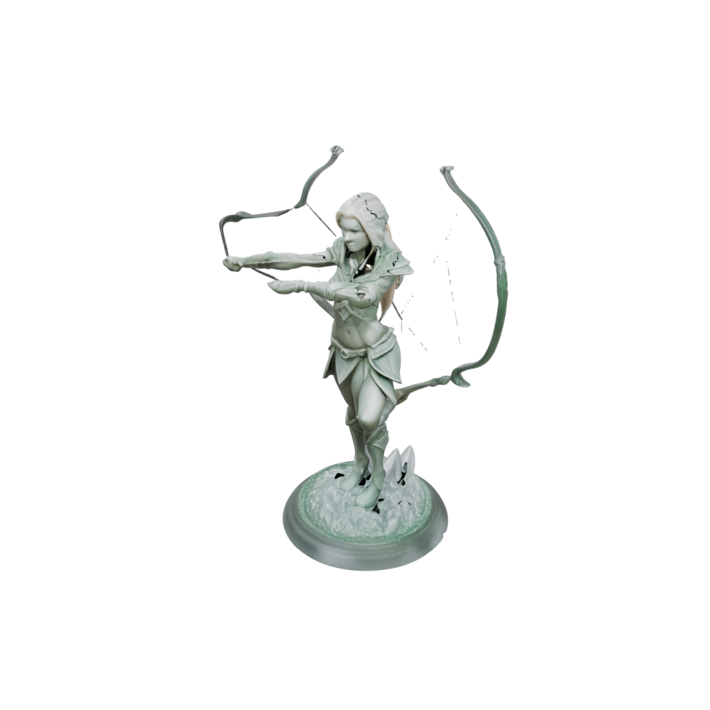 Crystal Elven Ranger Archer — tabletop minis 3D print model, STL