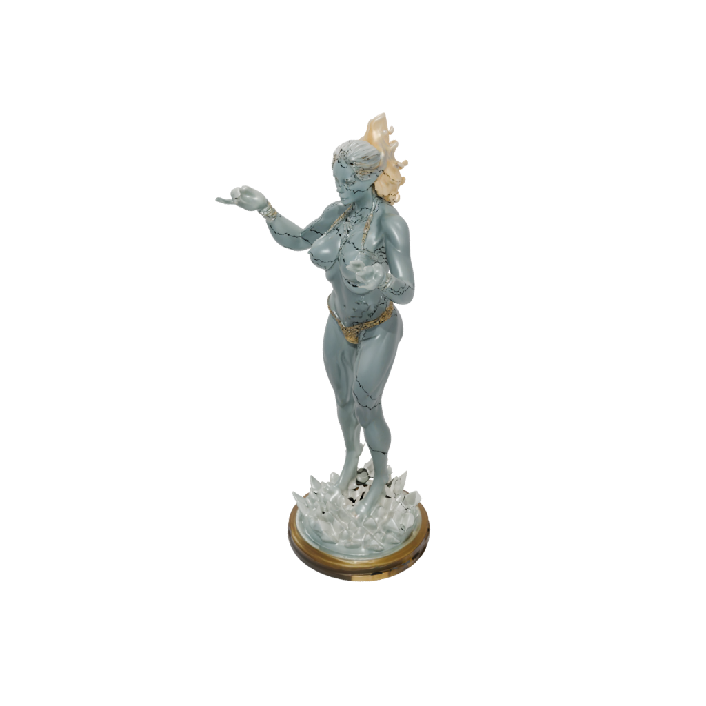 Crystal Fire Genie Efreet — tabletop minis 3D print model, STL